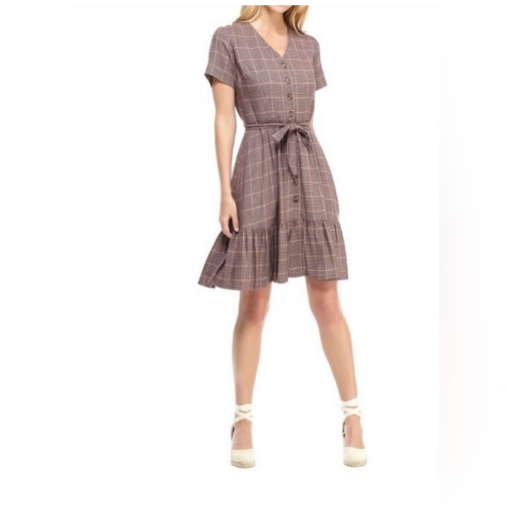 Gal Meets Glam Emerson Plaid Dress Size 6